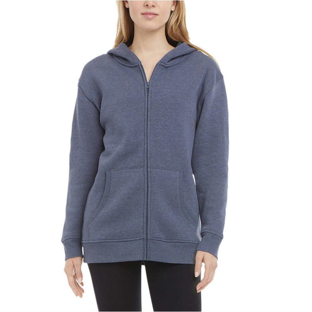 NWT Danskin Cotton Soft Brushed Fleece Kangaroo Pockets Casual Full Zip Hoodie